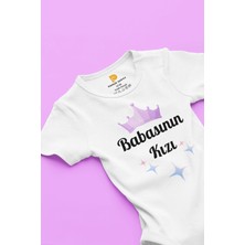 Pamuk Saray %100 Organik Pamuk Babasının Kızı Baskılı Kısa Kollu Çıtçıtlı Bebek Body Badi Zıbın