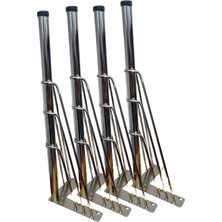 Rihan Mobilya 4'lü Metal Mobilya Ayağı Gümüş 32 cm Sehpa Puf Koltuk Ayağı Vidalı Hairpin Ayak