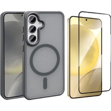 Vendas Galaxy S26 Plus Kılıf M-Safe Şarj Özellikli Mat Arka Yüzey Vendas Sio Kapak + Tempered Cam Ekran Koruyucu