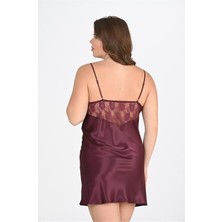 byasafkids Büyük Beden Mürdüm Gecelik 2108