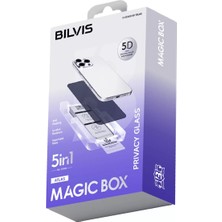 Uravas Store Iphone 15 Bilvis 5ın1 5d Magic Hayalet Cam Ekran Koruyucu - Siyah