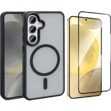 Vendas Galaxy S26 Plus Kılıf M-Safe Şarj Özellikli Mat Arka Yüzey Vendas Sio Kapak + Tempered Cam Ekran Koruyucu