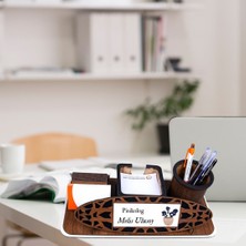 Çılgıntrend Kişiye Özel Psikolog Masa Isimliği | Modern Ahşap Masaüstü Organizer ve Kalemlik