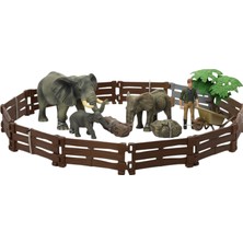 Tufy Toys Fil Ailesi ve Bakıcı Figür Seti- Vahşi Hayvan Model Oyuncak