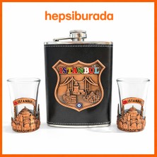 Meya Design Istanbul Temalı Matara Seti 2 Shot Bardaklı Hediyelik Set