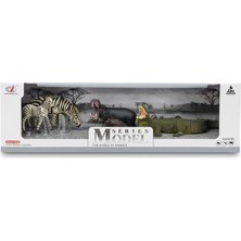 Tufy Toys Yavrulu Zebra /gergedan ve Timsah Hayvan Figür Seti/ Safari Hayvan Model Oyuncak