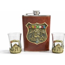 Meya Design Istanbul Temalı Matara Seti 2 Shot Bardaklı Hediyelik Set