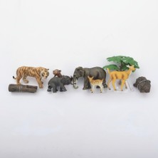 Tufy Toys Vahşi Hayvanlar Oyun Seti-Kaplan,fil,geyik ve Yavruları-Zengin Figür Koleksiyonu