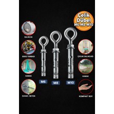 Cıvata Deposu M10 Kapalı Kancalı Çelik Dübel / 10 Adet