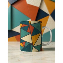 Nivra Grup Renkli Geometrik Dijital Baskı Kahve Kupası 330ML. Hediyelik