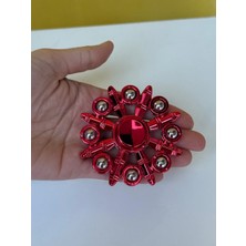 Cuffcufftoys Kırmızı Metal Stres Çarkı Modelleri Uzun Dönen 9x9 cm