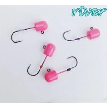 River Hunter Pembe Glowlu Jighead 4’lü Paket 3,5gr