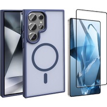 Vendas Galaxy S26 Ultra Kılıf M-Safe Şarj Özellikli Mat Arka Yüzey Vendas Sio Kapak + Tempered Cam Ekran Koruyucu