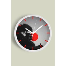 JHAAR Soyut - Bohem - Doğa - Deniz Manzaralı Modern Duvar Saati - 25CM - Önü Camlı Beyaz Kasa