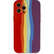 Uravas Store Iphone 12 Kılıf Ebruli Lansman Silikon - Kırmızı-Mor
