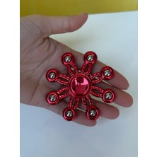 Cuffcufftoys Kırmızı Metal Stres Çarkı Modelleri Uzun Dönen 9x9 cm