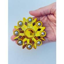 Cuffcufftoys Sarı Metal Stres Çarkı Modelleri Uzun Dönen 9x9 cm