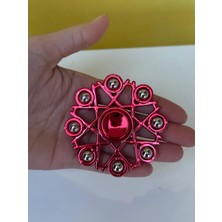 Cuffcufftoys Kırmızı Metal Stres Çarkı Modelleri Uzun Dönen 9x9 cm