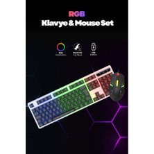Buğz Kablolu Işıklı Gaming Standart Türkçe Q Klavye ve Mouse Seti