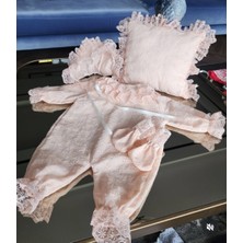 Tozpembebaby Pamuklu Fisto Bebek Tulum Takımı ve Yastığı