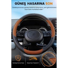 E-BİZ Direksiyon Kılıfı Universal Geçmeli Oto Direksiyon Kılıfı Premium Deri Kaymaz Kolay Montaj