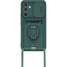 Uravas Store Galaxy A25 5g Kılıf Zuma Kartvizitli Yüzüklü Silikon - Yeşil