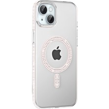 Uravas Store Iphone 14 Move Taşlı Magsafe Kapak - Gümüş