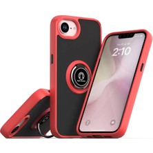 Uravas Store Iphone 16E Kılıf Montreal Yüzüklü Silikon Kapak - Kırmızı