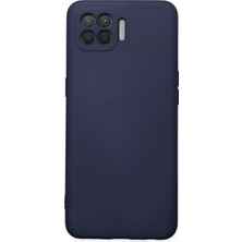 Uravas Store Reno 4 Lite Kılıf Nano Içi Kadife Silikon - Lacivert