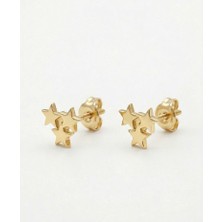 STANDART Üç Yıldız 14 Ayar Altın Küpe