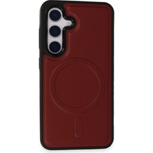 Uravas Store Galaxy S24 Kılıf Ozzi Magsafe Deri Kapak - Kırmızı