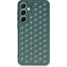 Buğz Samsung Galaxy A55 5g Kılıf Petek Silikon Kapak - Koyu Yeşil