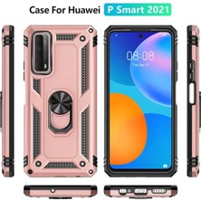 Najmaddin.com Newface Huawei P Smart 2021 Kılıf Sofya Yüzüklü Silikon Kapak - Rose