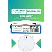 Electroll Bilicra Moby Batarya (Ultra Yüksek Kapasite) 6400MAH Pil Robot Süpürge Bataryası