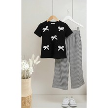 Renkli Diyar Kız Çocuk Kısa Kollu Ispanyol Paça Yazlık Takım