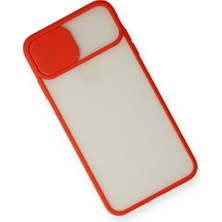 Najmaddin.com Newface iPhone Xs Max Kılıf Palm Buzlu Kamera Sürgülü Silikon - Kırmızı