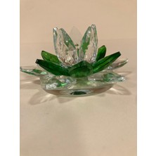 Dekoratif Kristal Nilüfer Çiçeği Model Obje Renk Yeşil Küçükboy Çap 6 cm