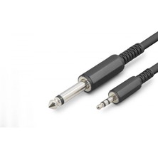 MiraLive 6.35MM To 3.5mm Gitar Kablosu 5 M - Siyah HDX1078