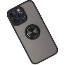 Najmaddin.com Newface iPhone 14 Pro Kılıf Montreal Yüzüklü Silikon Kapak - Siyah