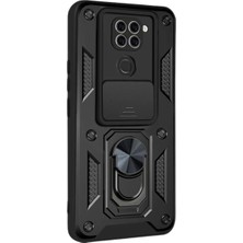 Najmaddin.com Newface Xiaomi Redmi Note 9 4g Kılıf Pars Lens Yüzüklü Silikon - Siyah