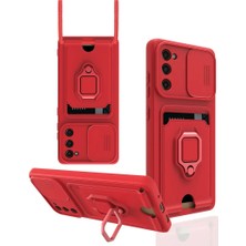 Najmaddin.com Newface Samsung Galaxy S20 Fe Kılıf Zuma Kartvizitli Yüzüklü Silikon - Kırmızı