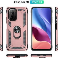 Najmaddin.com Newface Xiaomi Poco F3 Kılıf Sofya Yüzüklü Silikon Kapak - Rose