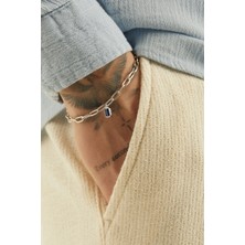 Fjellor Regent Navy 925 Ayar Gümüş Mavi Doğal Taşlı Erkek Bileklik 17+5 cm Uzatmalı Ataç Zincir