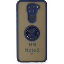 Buğz Xiaomi Redmi Note 9 Kılıf Montreal Yüzüklü Silikon Kapak - Lacivert