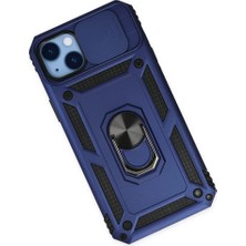 Najmaddin.com Newface iPhone 14 Plus Kılıf Pars Lens Yüzüklü Silikon - Lacivert