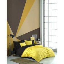 AyrStore Buğz Hobby Kingsize Poplin Nevresim Diamond Sarı Siyah