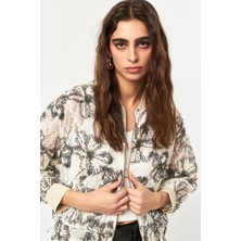 Myflamenco Dantel Ceket Bağlama Detaylı Hafif Yazlık Rahat Kesim