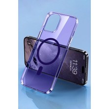 Najmaddin.com Newface iPhone 14 Pro Kılıf Tron Şeffaf Magsafe Kapak - Derin Mor