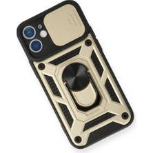 Najmaddin.com Newface iPhone 12 Kılıf Pars Lens Yüzüklü Silikon - Gold