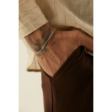 Fjellor Mavi Zirkon Taşlı 925 Ayar Gümüş Bileklik Modern 19 cm Uzunluk